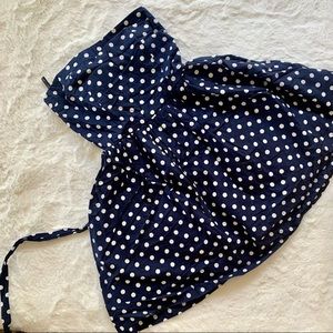 Papaya strapless dress navy white polka dots sz S
